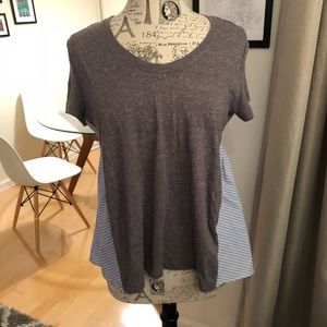 Anthropologie gray/blue blouse